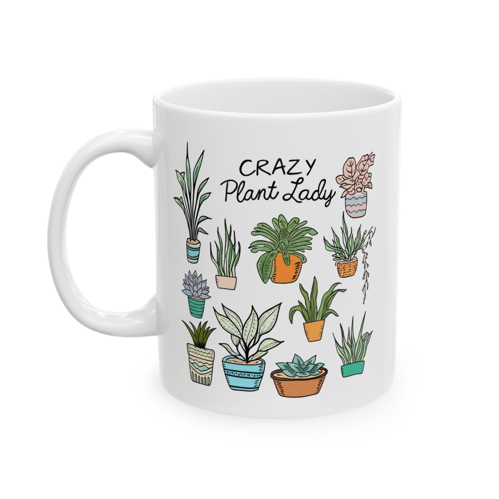Crazy Plant Lady Mug - Cute Pot Plant Design Coffee Cup