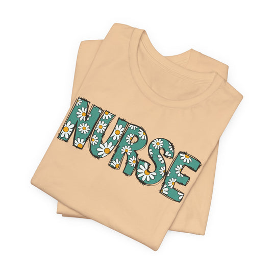 Nurse Tee - Floral Graphic Short Sleeve Shirt for Healthcare Professionals
