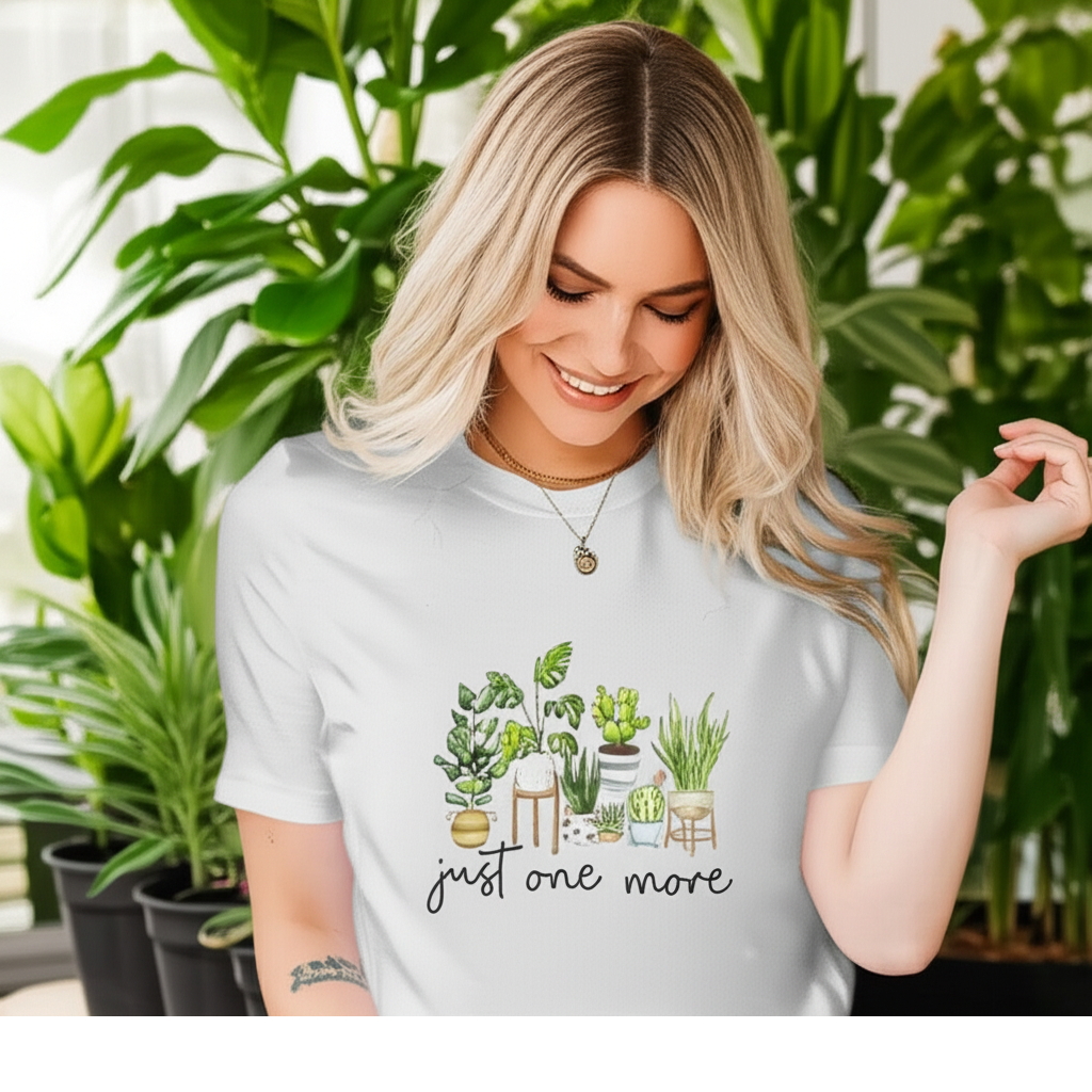"Just One More Plant" - Cute Plant Lover's T-Shirt