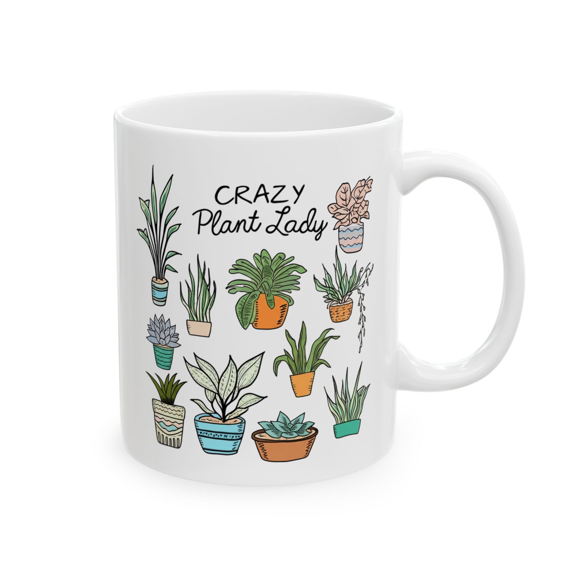 Crazy Plant Lady Mug - Cute Pot Plant Design Coffee Cup